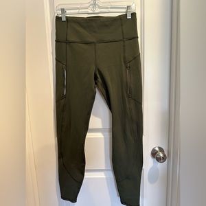Athleta Rainier Tight. Size M. Hunter green.  EUC.